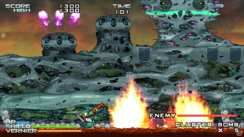 Switch「ギガンティック・アーミー」が配信開始！多様な装備で巨大兵器に挑む16bit風横スクロールアクションの画像5