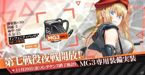 「ドールズフロントライン」専用装備が手に入る第七戦役「夜戦」が11月29日に開放！新たな戦術妖精も3体追加の画像1