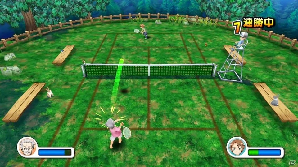Switch版「おきらくテニスSP」が本日配信！爆発ロブ落としなど8種のスーパーショットを紹介の画像2
