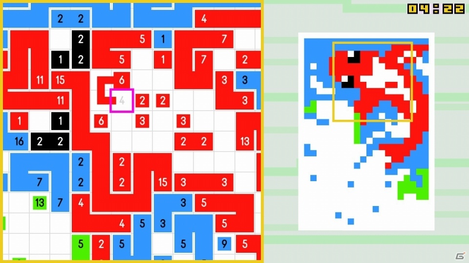 Switch「リンク絵 Link-a-Pix DELUXE」が12月19日に配信！同じ色の数字をつなげて絵を完成させるパズルゲームの画像2