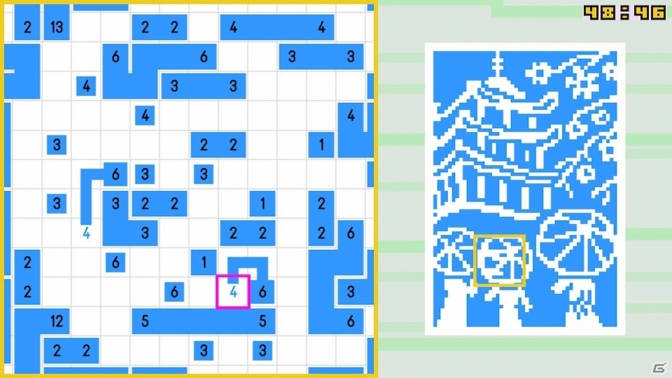 Switch「リンク絵 Link-a-Pix DELUXE」が12月19日に配信！同じ色の数字をつなげて絵を完成させるパズルゲームの画像7