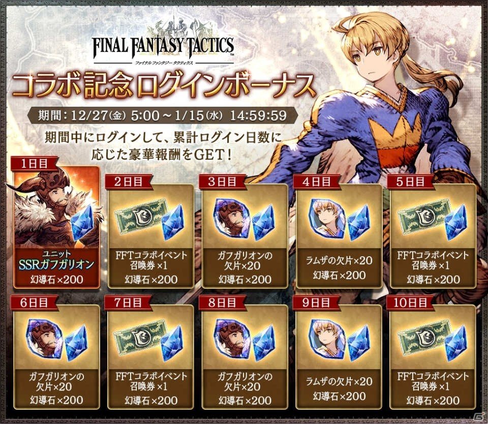 Ffbe幻影戦争 にて ファイナルファンタジータクティクス コラボが開催 Tvcm放送記念 毎日無料10連召喚も実施 ゲーム情報サイト Gamer