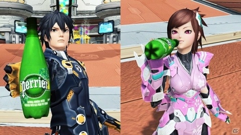 「PSO2」と炭酸ミネラルウォーター・ペリエのコラボが実施！ペリエのロビーアクションやアクセサリーをゲットしようの画像1