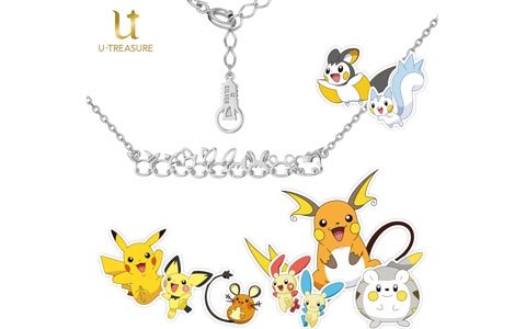 ピカチュウなどでんきタイプのポケモンたちが仲良く並んでネックレスに！予約受付が開始