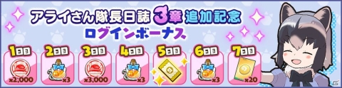 「けものフレンズ3」アライさん隊長日誌の3章が公開！タヌキとカタカケフウチョウのピックアップしょうたいも実施の画像2