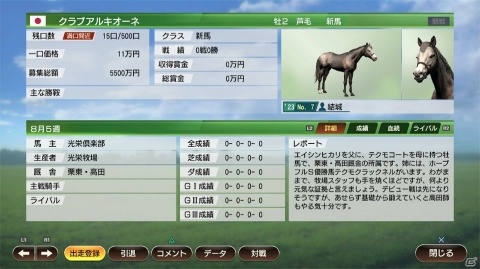 「Winning Post 9 2020」プレイの戦略性を高める「絆コマンド」や復活した「一口クラブ運営」の情報が公開！の画像11