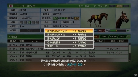 「Winning Post 9 2020」プレイの戦略性を高める「絆コマンド」や復活した「一口クラブ運営」の情報が公開！の画像5