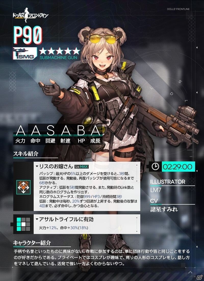「ドールズフロントライン」PA-15（CV：M・A・O）ら2月28日に追加される人形4名の情報が公開！の画像2
