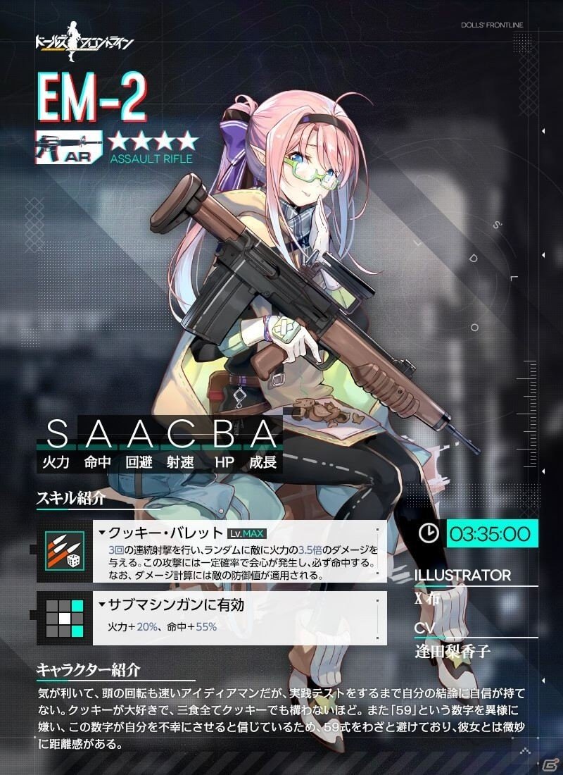 「ドールズフロントライン」PA-15（CV：M・A・O）ら2月28日に追加される人形4名の情報が公開！の画像5
