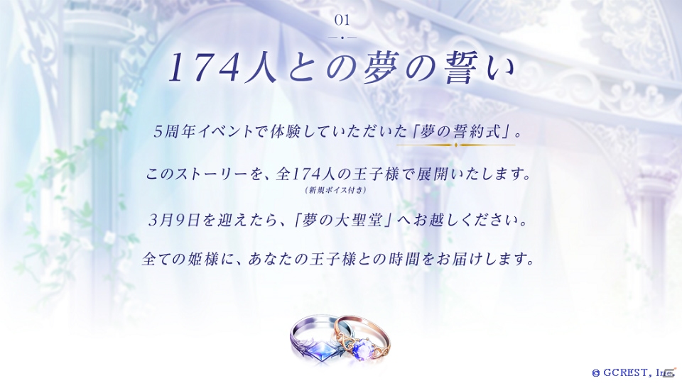 「夢王国と眠れる100人の王子様」5周年記念として「5つの約束」が発表！全王子の新規ボイス付きストーリーが配信の画像3