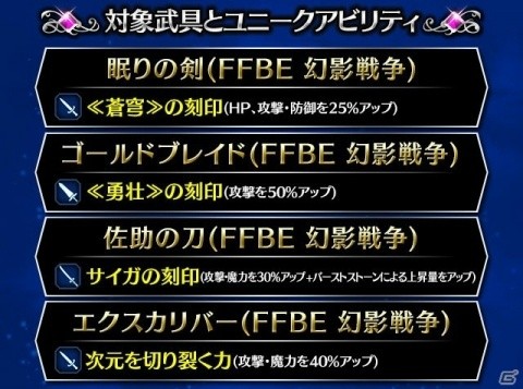 「ファイナルファンタジー ブレイブエクスヴィアス」にて「FFBE 幻影戦争」とのコラボが開催!の画像13