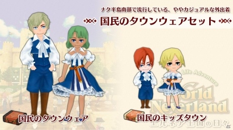 Switch版「ワールドネバーランド エルネア王国の日々」親子でお揃いの衣装「国民のタウンウェアセット」が配信！の画像1
