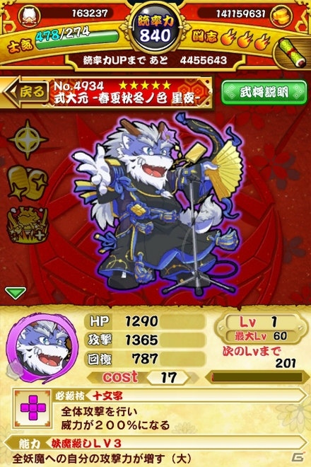 「戦国パズル!!あにまる大合戦」獣音ロウ誕生10周年記念コラボ！UTAU獣人キャラクター・獣音ロウと式大元が武将として登場の画像4