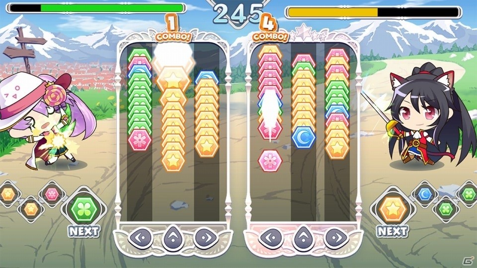 カードをはさんで色を合わせよう！対戦型アクションパズル「ぷちっとクラスター」がPS4/Switchで4月2日に発売の画像2
