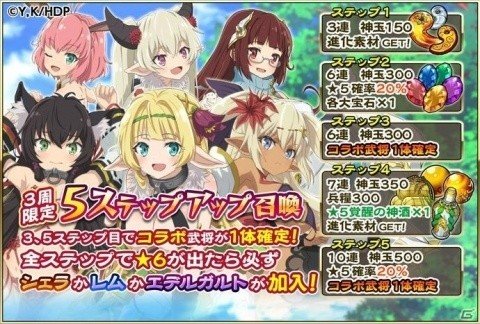 「戦国アスカZERO」にて「異世界魔王と召喚少女の奴隷魔術」とのコラボイベントが開始！★5レムが報酬に登場の画像2