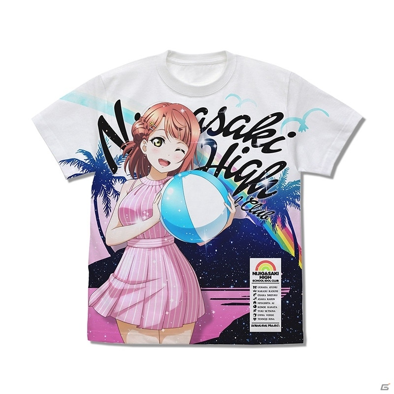 水着姿が眩しい！「ラブライブ！虹ヶ咲学園スクールアイドル同好会」のフルグラフィックTシャツが登場の画像1