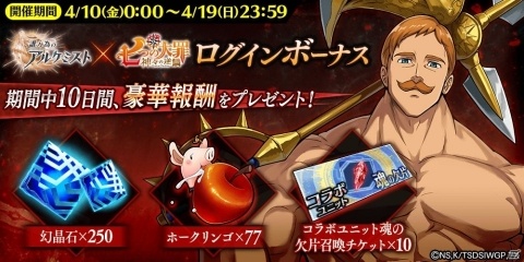 「誰ガ為のアルケミスト」と「七つの大罪」のコラボイベントが復刻開催！コラボ限定真理念装が登場の画像6