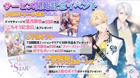 リアル育成恋愛シミュレーション「Moon＆Star ～イケメンタレントとマネージャーの物語～」のサービスが開始の画像2