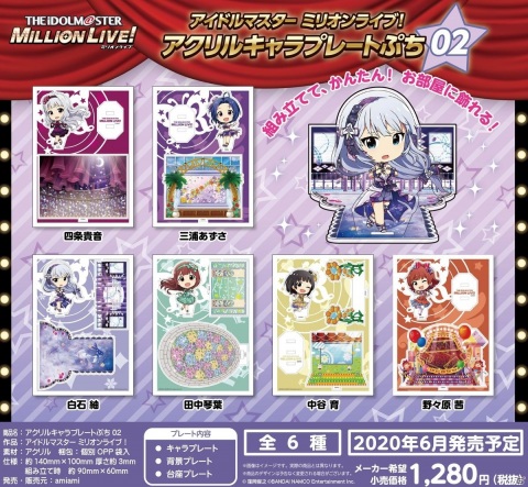 「アイドルマスター ミリオンライブ！ アクリルキャラプレートぷち02」が6月に発売！貴音、あずさ、紬などをラインナップの画像1