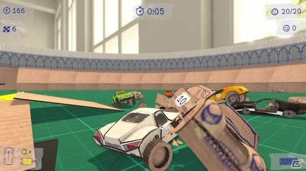 ライバルの車をぺちゃんこにしよう！「ダンボールミニカーズ」がSwitch向けに配信開始の画像3