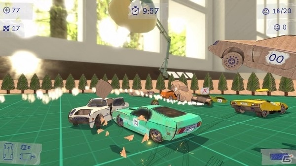 ライバルの車をぺちゃんこにしよう！「ダンボールミニカーズ」がSwitch向けに配信開始の画像9