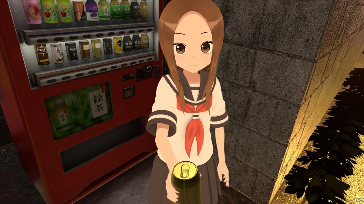 高木さんと一緒にジュースが飲める。<br />そして、手渡されたジュースを使って高木さんと缶入れゲーム体験が始まる。