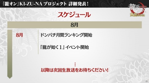 「龍が如く ONLINE」SSRしか出ない無料10連ガチャなど「KI-ZU-NA PROJECT」の詳細や「龍0」コラボ詳細も明かされた生放送まとめの画像6