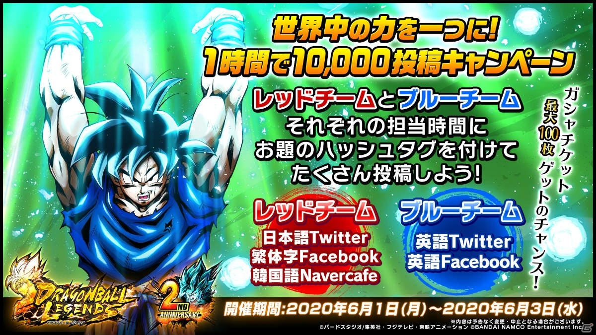 ドラゴンボール レジェンズ 2周年を記念した毎日無料10連ガシャが開催 超サイヤ人ゴッドssベジットが参戦 ゲーム情報サイト Gamer