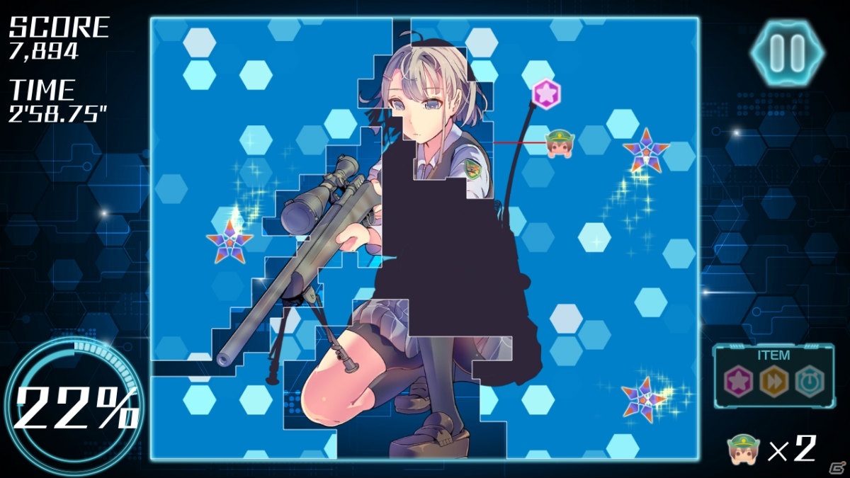 ラインを引いてエリアを拡げる陣取りゲーム「りっく☆じあ～す サイバーパニック！」がSteamで配信開始！の画像4