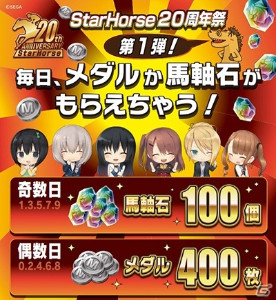 「StarHorse4」シリーズ20周年祭が開催！期間中のログインで馬軸石やメダルが毎日もらえるの画像1