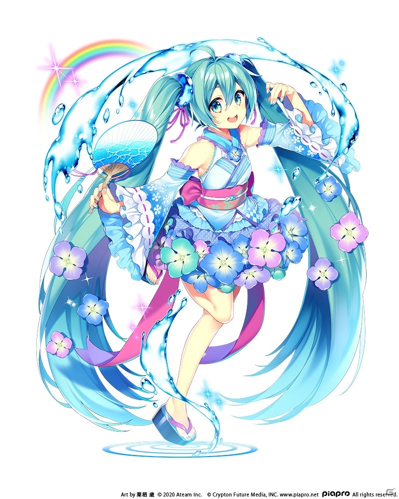 「初音ミク -TAP WONDER-」栗栖歳氏による描き下ろしの浴衣風衣装カットインイラストが登場！の画像2