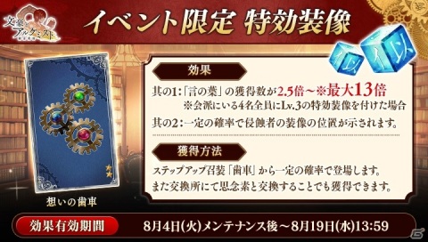 「文豪とアルケミスト」アニメ放送記念イベント「討伐任務 特別有碍書『歯車』ヲ浄化セヨ」が開催！の画像2