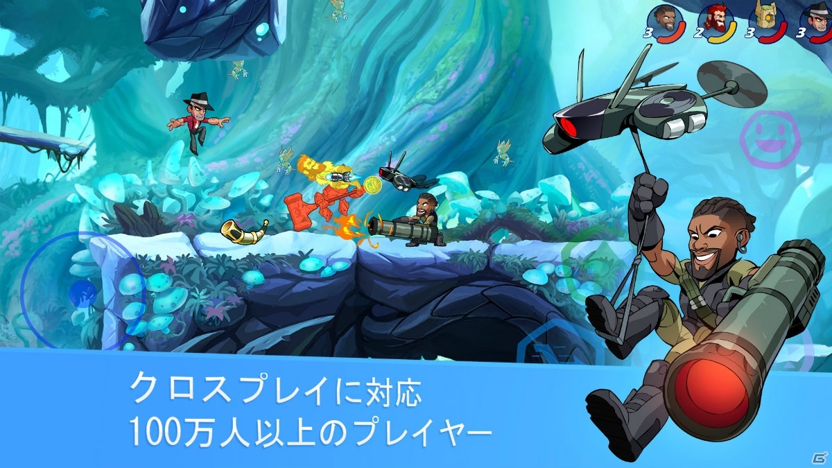 2D対戦ゲーム「ブロウルハラ」モバイル版が配信開始！クロスプレイに対応し全プラットフォーム向けに無料スキンの配布もの画像2