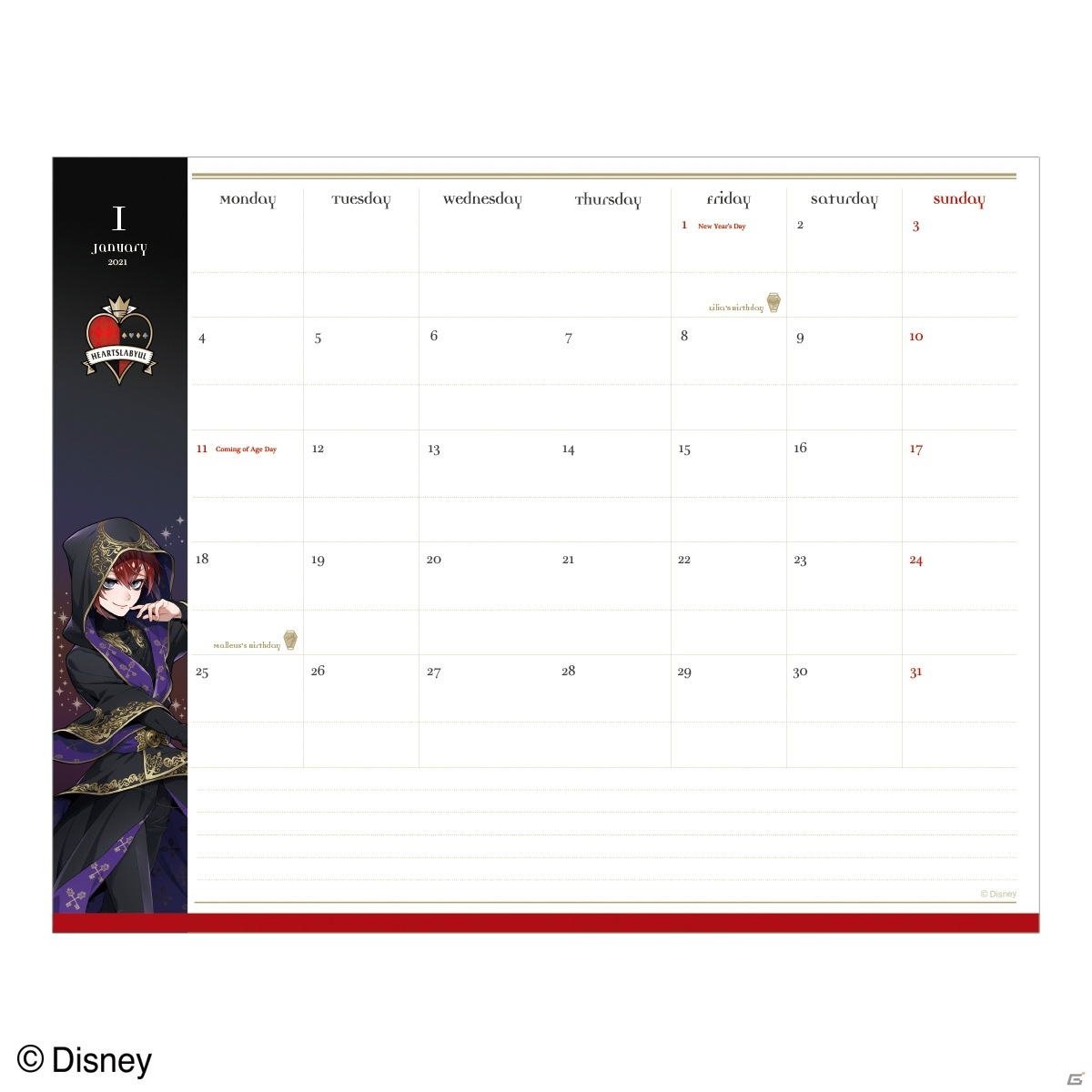 「ディズニー ツイステッドワンダーランド」2021年度の月間手帳が予約受付開始！の画像8