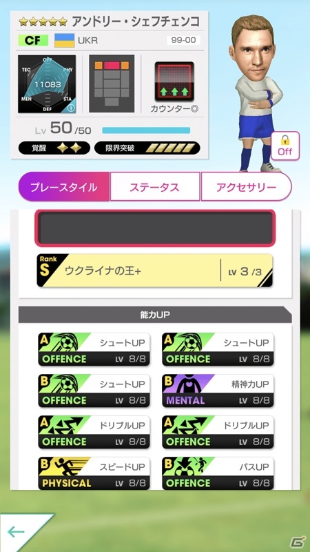 「サカつくRTW」シェフチェンコ選手がエースの資質を持ったレジェンド選手として登場！の画像5