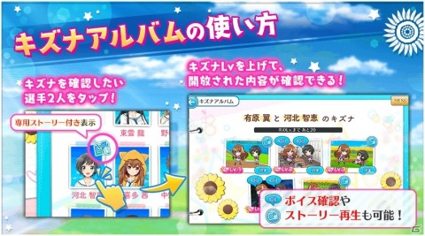 「八月のシンデレラナイン」自動で選手を育成する「練習」機能と選手同士のキズナを深める「キズナ」機能が登場！の画像3