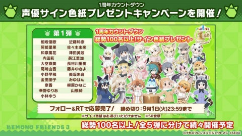 「けものフレンズ3」最大200回の無料しょうたいや「わいわいツリーハウス」などの新コンテンツも！1周年記念特番の新情報まとめの画像11