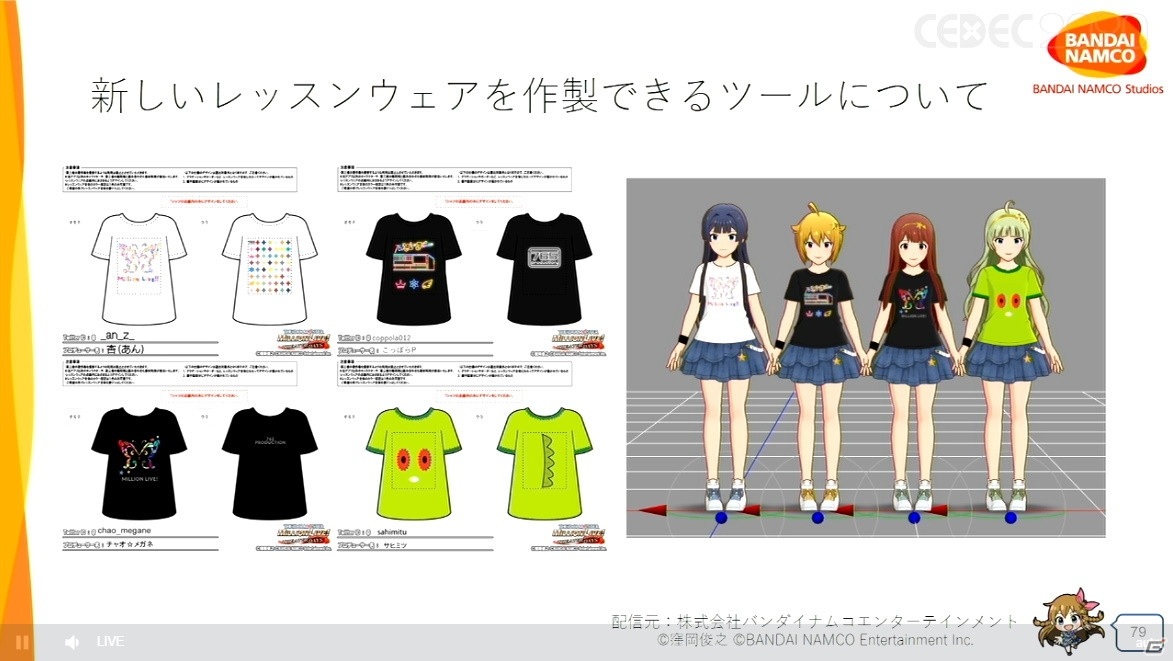 「ミリシタ」における膨大なキャラクター衣装はどのように生み出されたのか？運営タイトルならではの取り組みも【CEDEC2020】の画像59