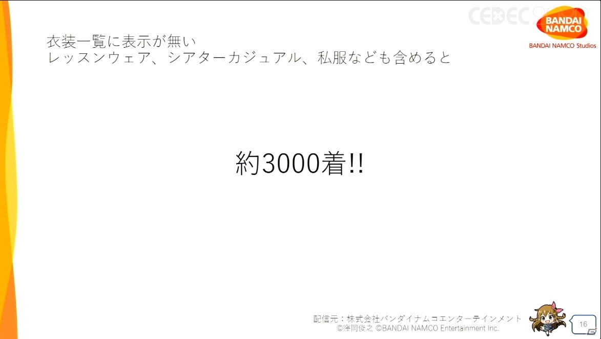 「ミリシタ」における膨大なキャラクター衣装はどのように生み出されたのか？運営タイトルならではの取り組みも【CEDEC2020】の画像7