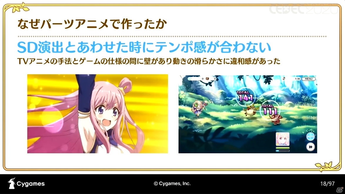 アニメRPG「プリンセスコネクト！Re:Dive」の魅力を引き出すカットインアニメーションの手法とその進化【CEDEC2020】の画像12