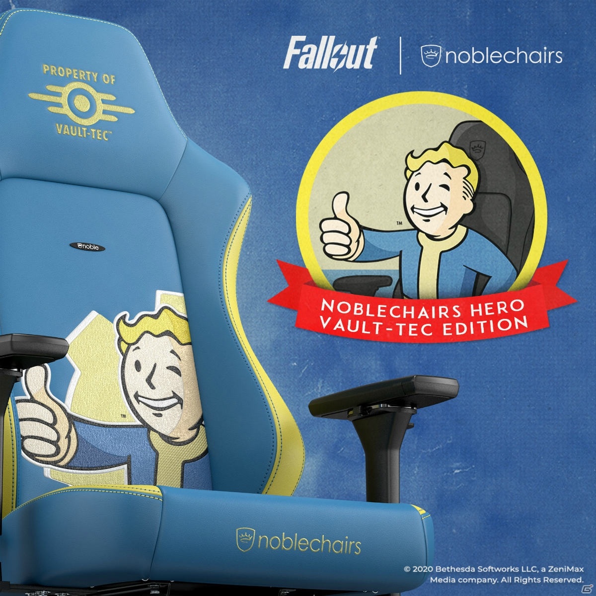 noblechairsと「Fallout」シリーズがコラボ！Vault-Tecのシンボルを大胆にあしらったゲーミングチェアが発売の画像3