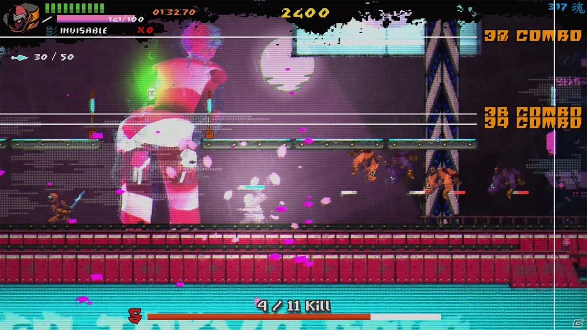 サイバーパンクの世界を舞台としたハイパー忍者アクション「Ninja Issen（忍者一閃）」がSwitch/Steamで発売決定！の画像3