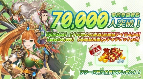 「三国志名将伝」事前登録者数が7万人を突破！Amazonギフト券が当たるコラボ予想キャンペーンが開催の画像2