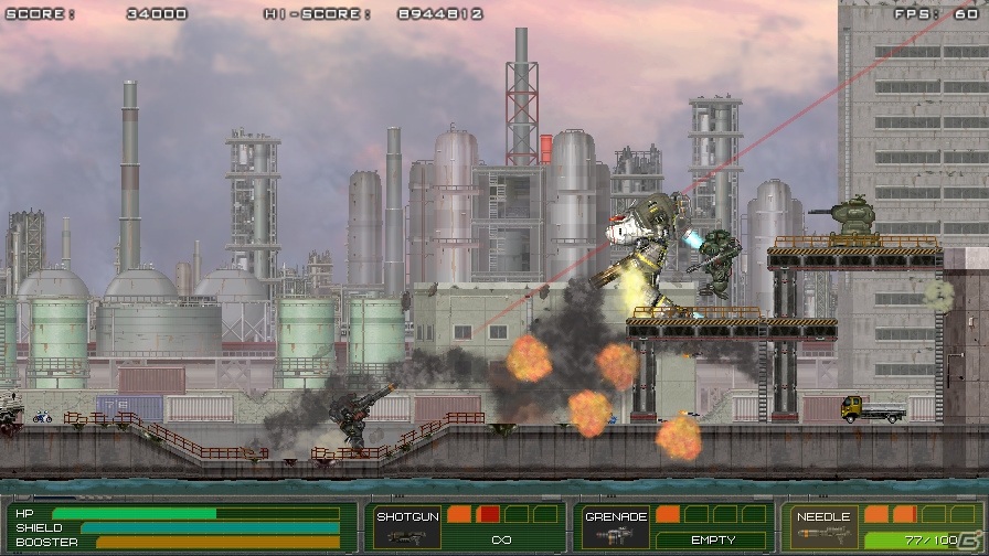 Steam「MECHBLAZE」が11月7日にリリース！近代兵器とスーパーメカが入り乱れる横スクロールACTの画像4