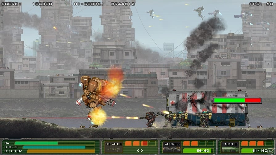 Steam「MECHBLAZE」が11月7日にリリース！近代兵器とスーパーメカが入り乱れる横スクロールACTの画像6