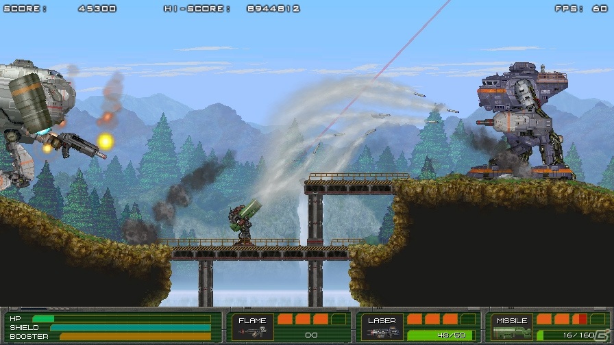 Steam Mechblaze が11月7日にリリース 近代兵器とスーパーメカが入り乱れる横スクロールactの画像 Gamer