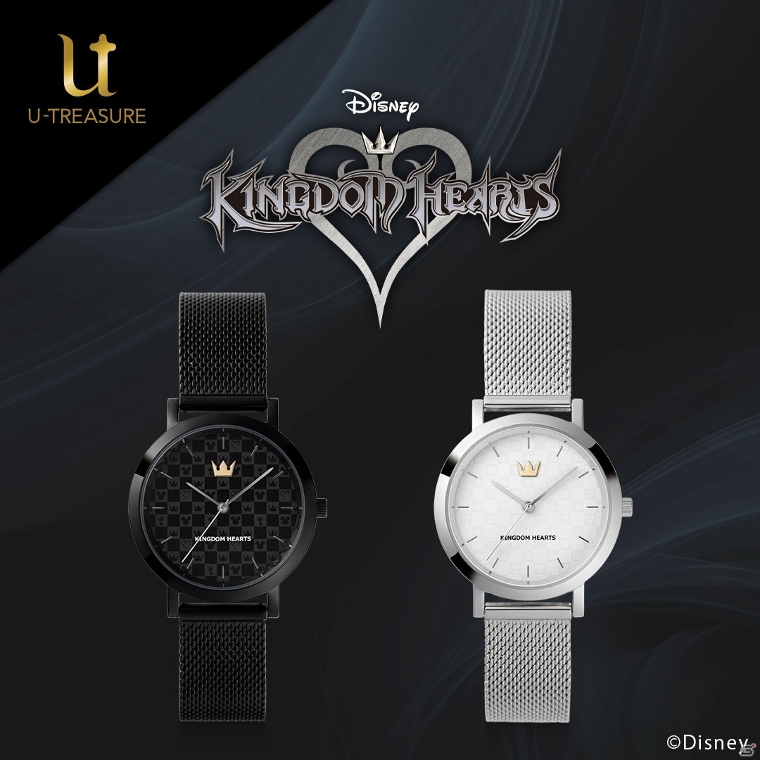 「キングダム ハーツ」メタルメッシュベルトのモノグラム腕時計が予約開始！シルバーとブラックの2種類が展開の画像2