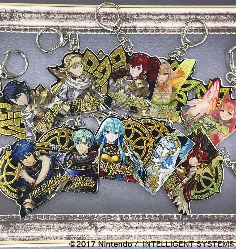 ファイアーエムブレム　アクリルキーホルダー　クロム　ルフレ　スミア　オリヴィエ ファイアーエムブレム ヒーローズ」のメタリックアクリルキーホルダー
