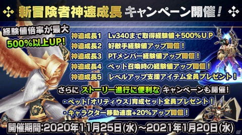 「イルーナ戦記オンライン」で獲得経験値が500％以上アップする「新冒険者神速成長キャンペーン」が開始！の画像1