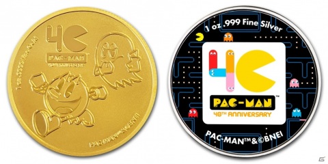 「パックマン40周年記念コイン」が登場！250ドル金貨と2ドル銀貨、2ドルカラー銀貨の3種がラインナップの画像1